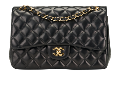 Jumbo Classic Double Flap, &pound;4,900, Handbags, Black, Lambskin Leather, Front view